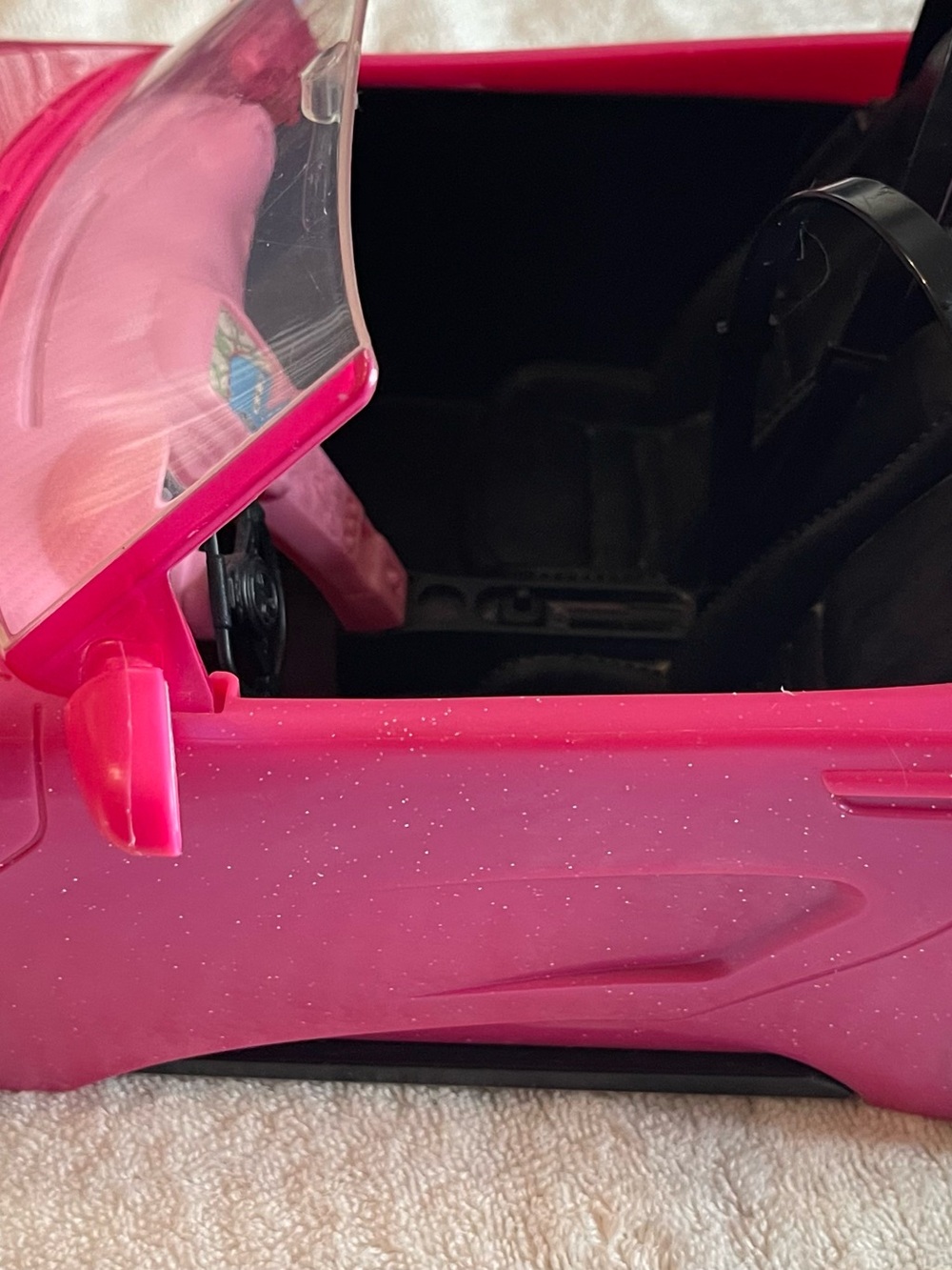Barbie Sparkle Pink Convertible Toy Car
